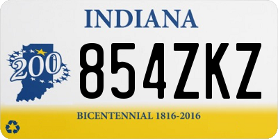IN license plate 854ZKZ