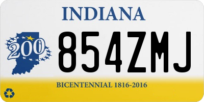 IN license plate 854ZMJ