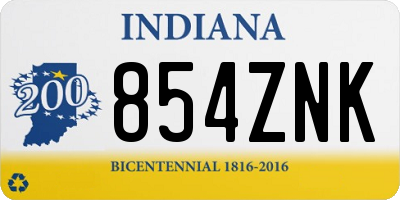 IN license plate 854ZNK