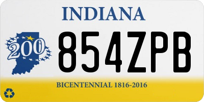 IN license plate 854ZPB