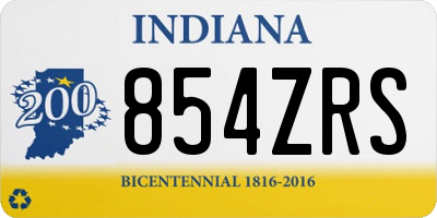 IN license plate 854ZRS