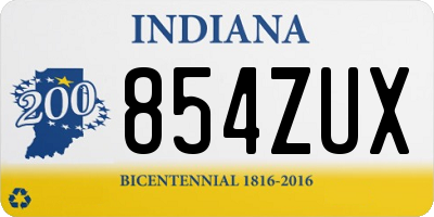 IN license plate 854ZUX