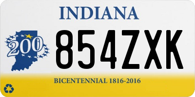 IN license plate 854ZXK