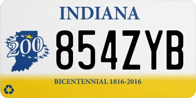 IN license plate 854ZYB