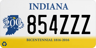 IN license plate 854ZZZ