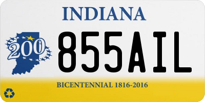 IN license plate 855AIL