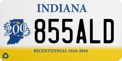 IN license plate 855ALD