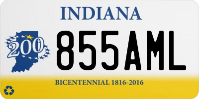 IN license plate 855AML