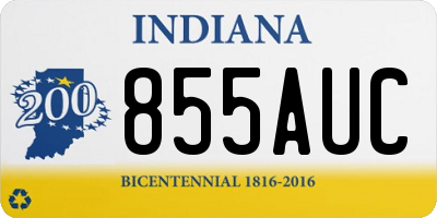 IN license plate 855AUC