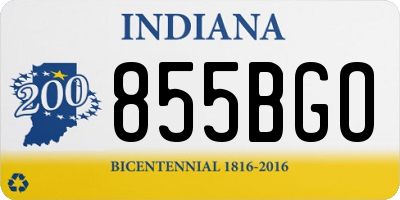 IN license plate 855BGO