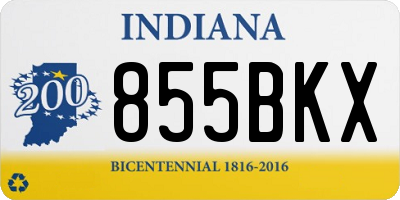 IN license plate 855BKX