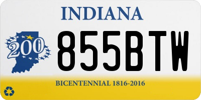 IN license plate 855BTW