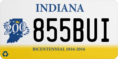 IN license plate 855BUI