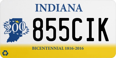 IN license plate 855CIK