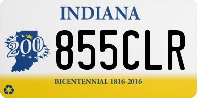 IN license plate 855CLR