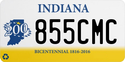 IN license plate 855CMC