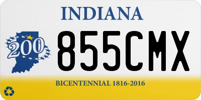 IN license plate 855CMX