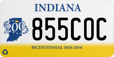IN license plate 855COC