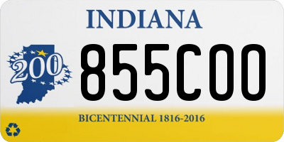 IN license plate 855COO