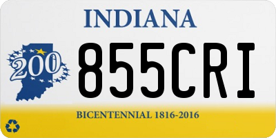 IN license plate 855CRI