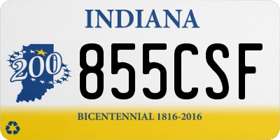 IN license plate 855CSF