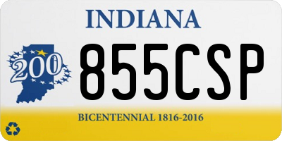 IN license plate 855CSP