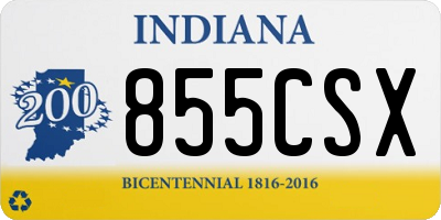 IN license plate 855CSX