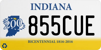 IN license plate 855CUE