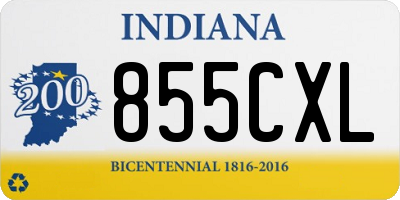 IN license plate 855CXL