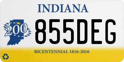 IN license plate 855DEG