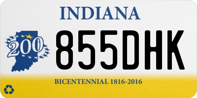 IN license plate 855DHK
