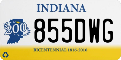 IN license plate 855DWG