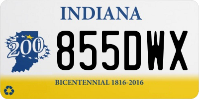 IN license plate 855DWX