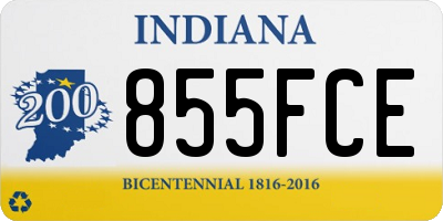IN license plate 855FCE