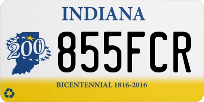 IN license plate 855FCR