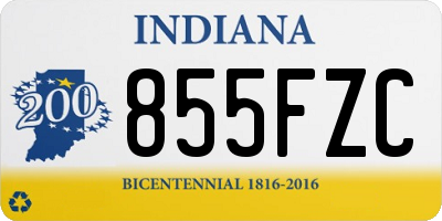 IN license plate 855FZC