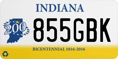 IN license plate 855GBK