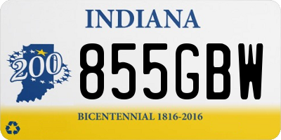 IN license plate 855GBW