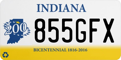 IN license plate 855GFX