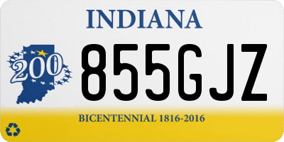 IN license plate 855GJZ