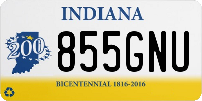IN license plate 855GNU