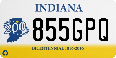 IN license plate 855GPQ