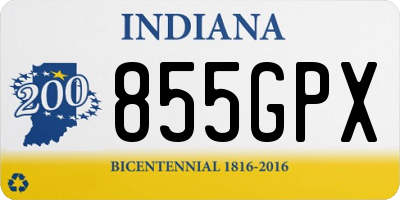 IN license plate 855GPX