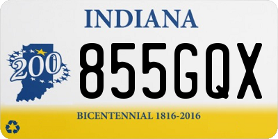 IN license plate 855GQX