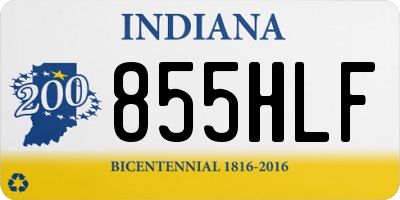 IN license plate 855HLF