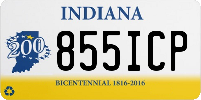 IN license plate 855ICP