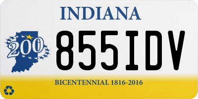 IN license plate 855IDV