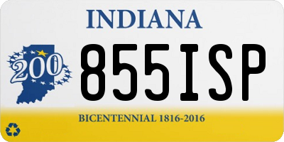 IN license plate 855ISP