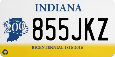 IN license plate 855JKZ