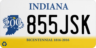 IN license plate 855JSK